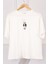 Ekru Nakışlı Modal Kısa Kol T-Shirt 1