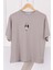 Gri Nakışlı Modal Kısa Kol T-Shirt 1
