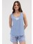Kadın Geniş Askı Mavi Şortlu Pijama Takım C4T2N3O804 2