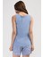 Kadın Geniş Askı Mavi Şortlu Pijama Takım C4T2N3O804 4