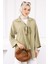 Haki Ön Bağlamalı İçlikli Kimono 1