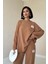 Camel Klasik Fitilli Kazak ve Pantolon Takım 2