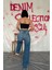Mavi Yüksek Bel ve Geniş Paça Jeans Pantolon 3