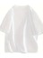 Baskılı Oversize Bisiklet Yaka T-Shirt - Beyaz 4