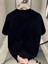 Baskılı Oversize Bisiklet Yaka T-Shirt - Siyah 2