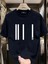 Baskılı Oversize Bisiklet Yaka T-Shirt - Siyah 1