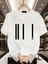 Baskılı Oversize Bisiklet Yaka T-Shirt - Beyaz 1