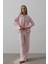 Çzgili Bağlamalı Pantolon Takım - Pembe 1