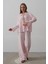 Çzgili Bağlamalı Pantolon Takım - Pembe 2