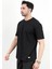 Erkek Bisiklet Yaka Basic Pamuklu T-Shirt Siyah - 2271 3