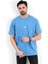 Erkek Bisiklet Yaka Strong Baskılı Pamuklu T-Shirt Mavi - 2271-3 3
