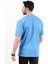 Erkek Bisiklet Yaka Strong Baskılı Pamuklu T-Shirt Mavi - 2271-3 4