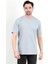 Erkek Bisiklet Yaka Basic Pamuklu T-Shirt Gri - 2271 5