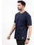 Erkek Bisiklet Yaka Basic Pamuklu T-Shirt Lacivert - 2271 1
