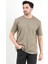 Erkek Bisiklet Yaka Basic Pamuklu T-Shirt Haki - 2271 1
