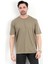 Erkek Bisiklet Yaka Basic Pamuklu T-Shirt Haki - 2271 3