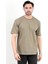 Erkek Bisiklet Yaka Basic Pamuklu T-Shirt Haki - 2271 5
