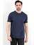 Erkek Bisiklet Yaka Basic %100 Pamuklu T-Shirt Lacivert - 25Y 2735 1