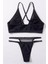 Kadın Siyah File Detaylı Özel Bikini Takımı 5