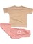 Kız Çocuk Bej Pembe Keten Pantalonlu Papatyalı 2 Li Takım - 1013373 2