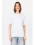 Beyaz Arka Yazı Baskılı Kalpli %100 Pamuk Oversize Tişört 2150-33M 1