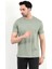 Erkek Bisiklet Yaka Basic %100 Pamuklu T-Shirt Yeşil - 25Y 2735 4
