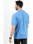 Erkek Bisiklet Yaka Basic Pamuklu T-Shirt Mavi - 2271 4