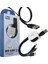 Powermaster 3 In 1 Siyah Şarj Data Kablosu Makaralı Type-C Micro Lightning Iphone Şarj Kablo 4
