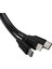 Powermaster 3 In 1 Siyah Şarj Data Kablosu Makaralı Type-C Micro Lightning Iphone Şarj Kablo 5