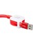 Powermaster 3 In 1 Kırmızı Şarj Data Kablosu Makaralı Type-C Micro Lightning Iphone Şarj Kablo 4