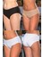 Pamuklu Yüksek Bel Slip Külot (Karışık) Siyah-Beyaz-Ten (BRF2966) 1