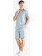 %100 Pamuk Relax Fit Cepli Keten Görünümlü Bermuda Şort C7381AX25SM 3