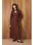 Biyeli Premium Dantel Elbise Bordo 1