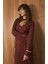 Biyeli Premium Dantel Elbise Bordo 2