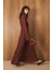 Biyeli Premium Dantel Elbise Bordo 4