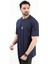 Erkek Bisiklet Yaka Strong Baskılı Pamuklu T-Shirt Lacivert - 2271-3 3