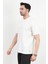 Erkek Bisiklet Yaka Basic Pamuklu T-Shirt Beyaz - 2271 3