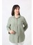 MYB-077 Mint Yeşili Pamuk Keten Kolu Apoletli Iki Cepli Kadın Büyük Beden Gömlek 4