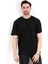 Erkek Bisiklet Yaka Marka Baskılı %100 Pamuklu T-Shirt Siyah - 2271-6 1