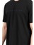 Erkek Bisiklet Yaka Marka Baskılı %100 Pamuklu T-Shirt Siyah - 2271-6 2