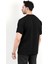 Erkek Bisiklet Yaka Marka Baskılı %100 Pamuklu T-Shirt Siyah - 2271-6 3