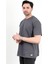 Erkek Bisiklet Yaka Basic Pamuklu T-Shirt Antrasit - 2271 3