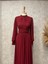 25Y9447 Elbise Abiye Şifon Önü Çapraz Bağlama Uzun - Patisca - 25Y9447 - Bordo - 40 2