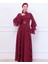 25Y9595 Elbise Abiye Şifon Fırfır Detay - Patisca - 25Y9595 - Bordo - 44 1