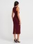 91099 Vücuda Oturan Midi Elbise-Bordo 2