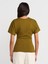31585 Drape Detaylı T-Shirt-Koyu Yeşil 2