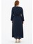 Bilcan Kadın Büyük Beden Krep Kumaş Kemerli Elbise 5