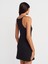 91438 Halter Yaka Mini Elbise-Siyah 2