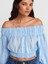 50258 Omuzları Açık Düğmeli Top-Açık Mavi 3