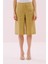 Geniş Paça Keten Bermuda Pantolon Olive Y2512044_027 3